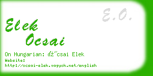 elek ocsai business card